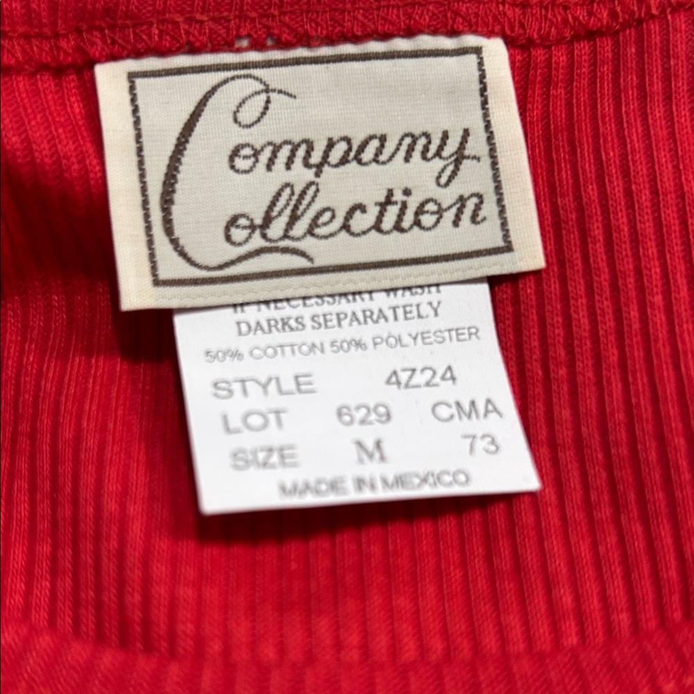 Vintage Company Collection Collection Bold Ribbed Red Top - Picture 7 of 11